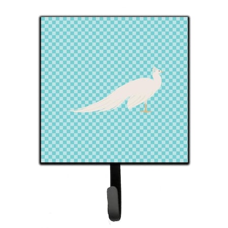 Jensendistributionservices White Peacock Peafowl Blue Check Leash or Key Holder MI1655456